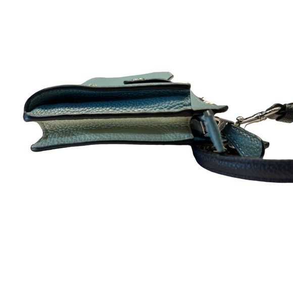 Coach Noa Pop Up Messenger Crossbody Bag in Teal and Navy Blue Pebble Leather - Picture 2 of 11